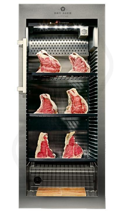 Chladnička na dozrievanie a skladovanie hovädzieho mäsa. DRY AGER DX1000 Premium S  DX-LED Salt wall