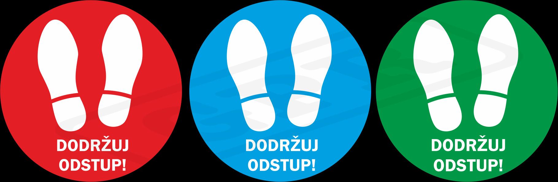 Nálepka na zem "STOPY-dodržuj odstup" priem.300mm
