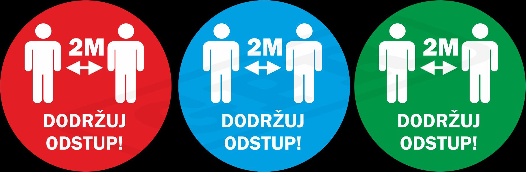 Nálepka na zem "POSTAVY-dodržuj odstup" priem.300mm