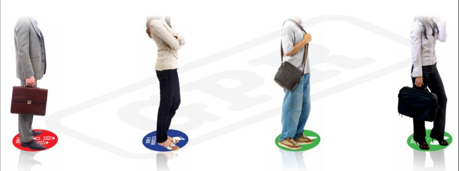 Nálepka na zem "STOPY-dodržuj odstup" priem.300mm