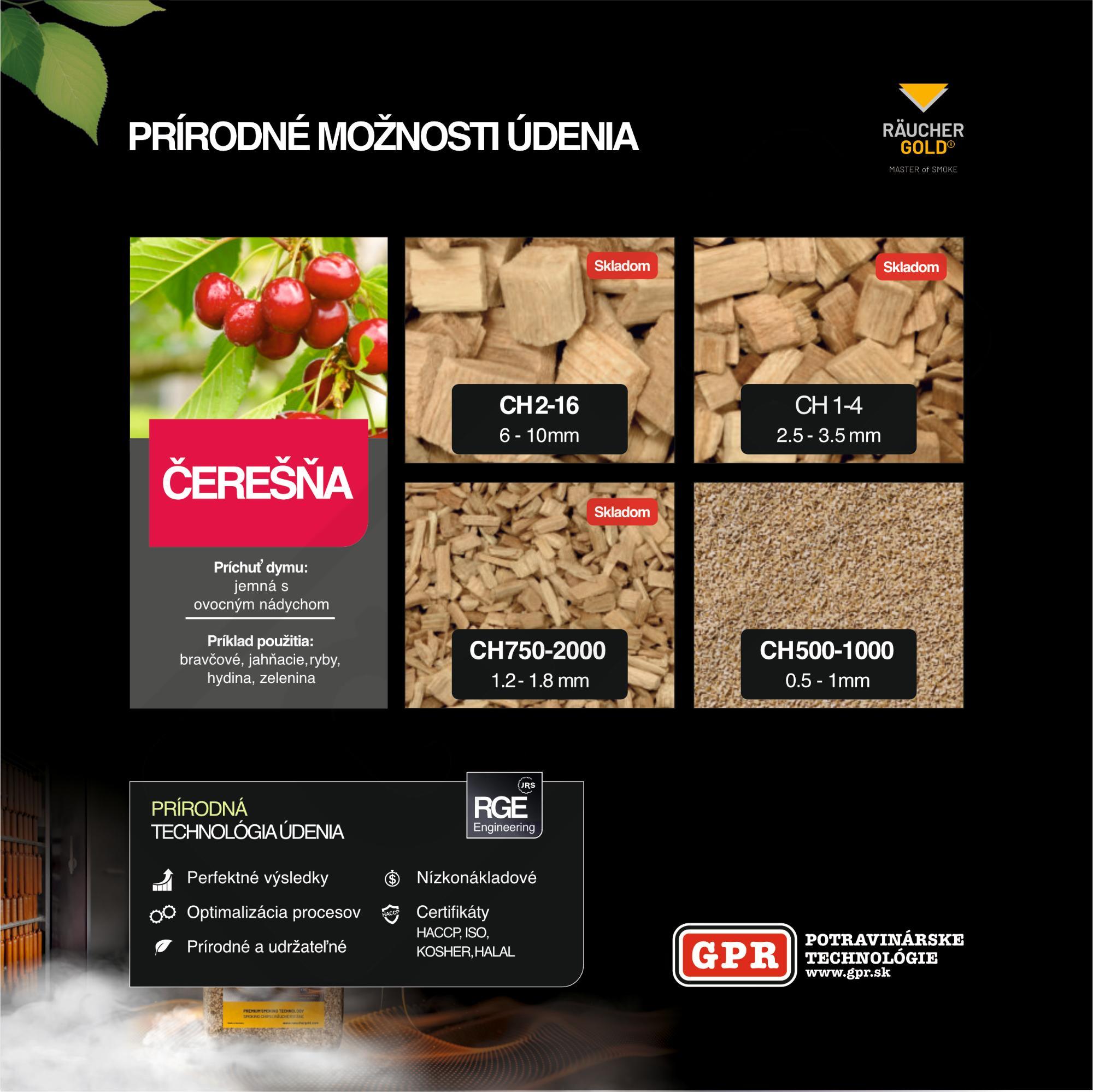 Čerešňové drevené štiepky jemné CH 750/2000 12 kg