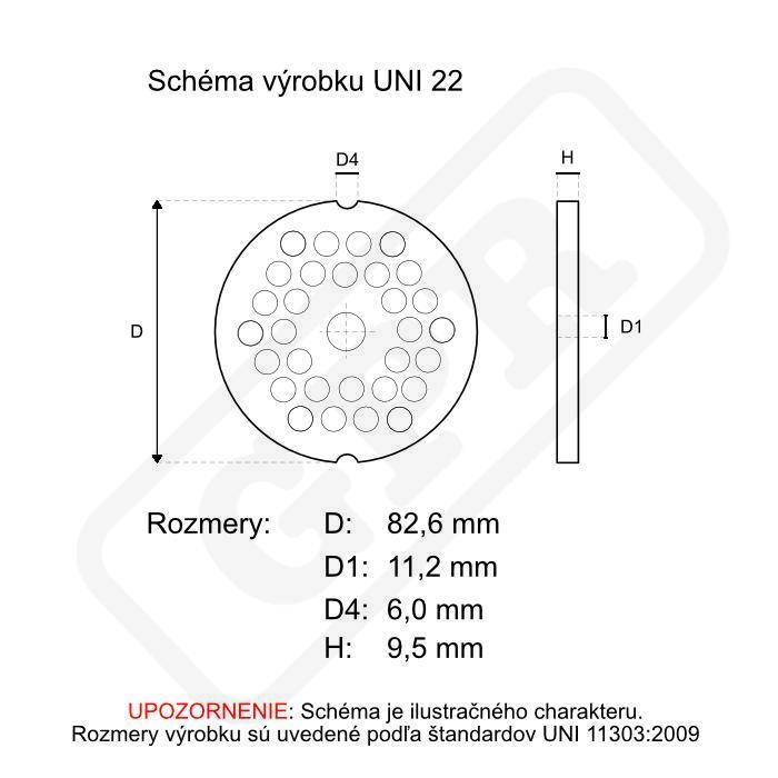 Rezacie dosky pre el. mlynčeky veľ. 22