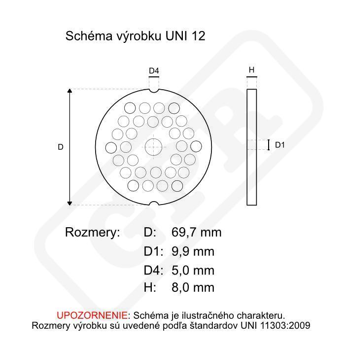 Rezacie dosky pre el. mlynčeky veľ. 12