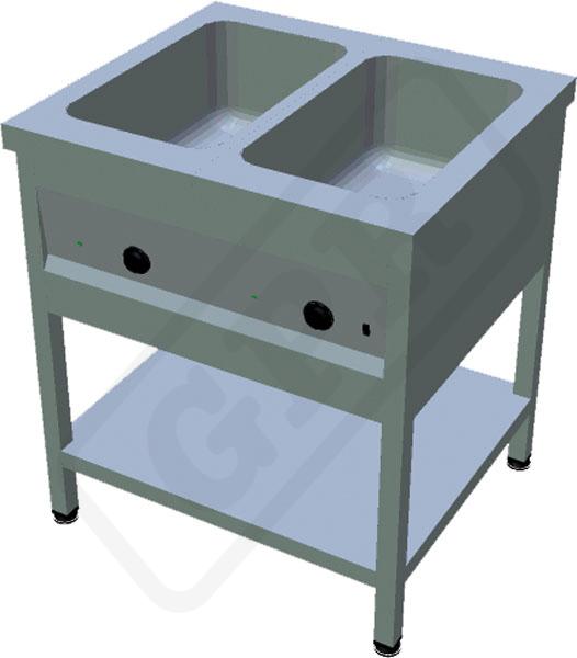 Ohrevný stôl na GN T-OV05L 2x GN 1/1 lisovaná delené vane