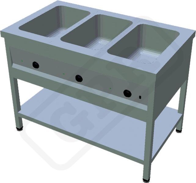 Ohrevný stôl na GN T-OV05L 3x GN 1/1 lisovaná delené vane